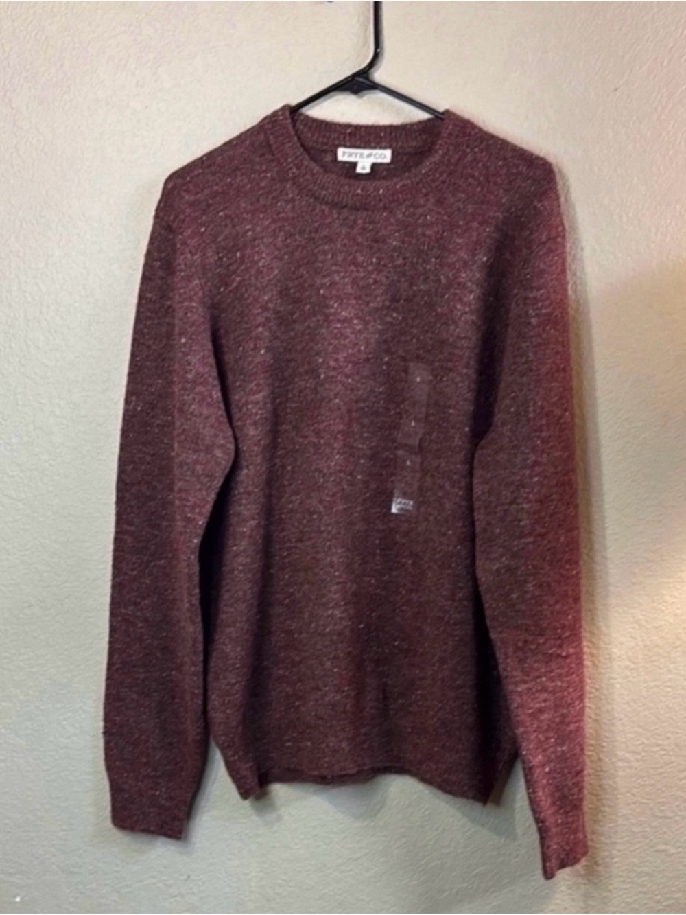 New Frye Sweater Women’s Brown Knit Crew Neck Preppy Classic Casual Size Large